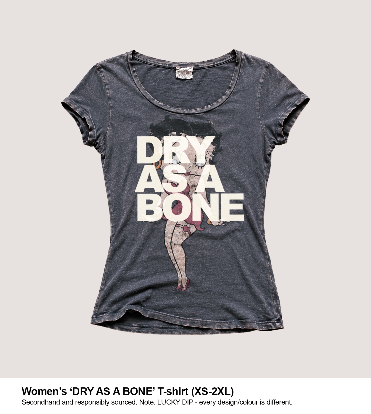 Women’s secondhand DRY AS A BONE lucky-dip T-shirt